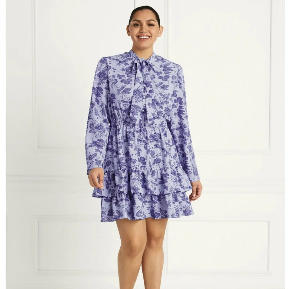 Hill House Home Talia Dress Lilac Tonal Crepe Large NWT - Picture 6 of 9